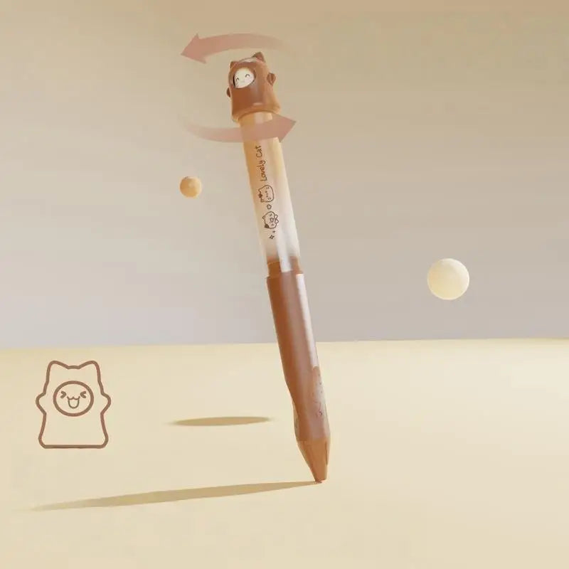 Creative Cat Rotate Gel Pen 0.5mm Black – Fun Novelty Writing Pen