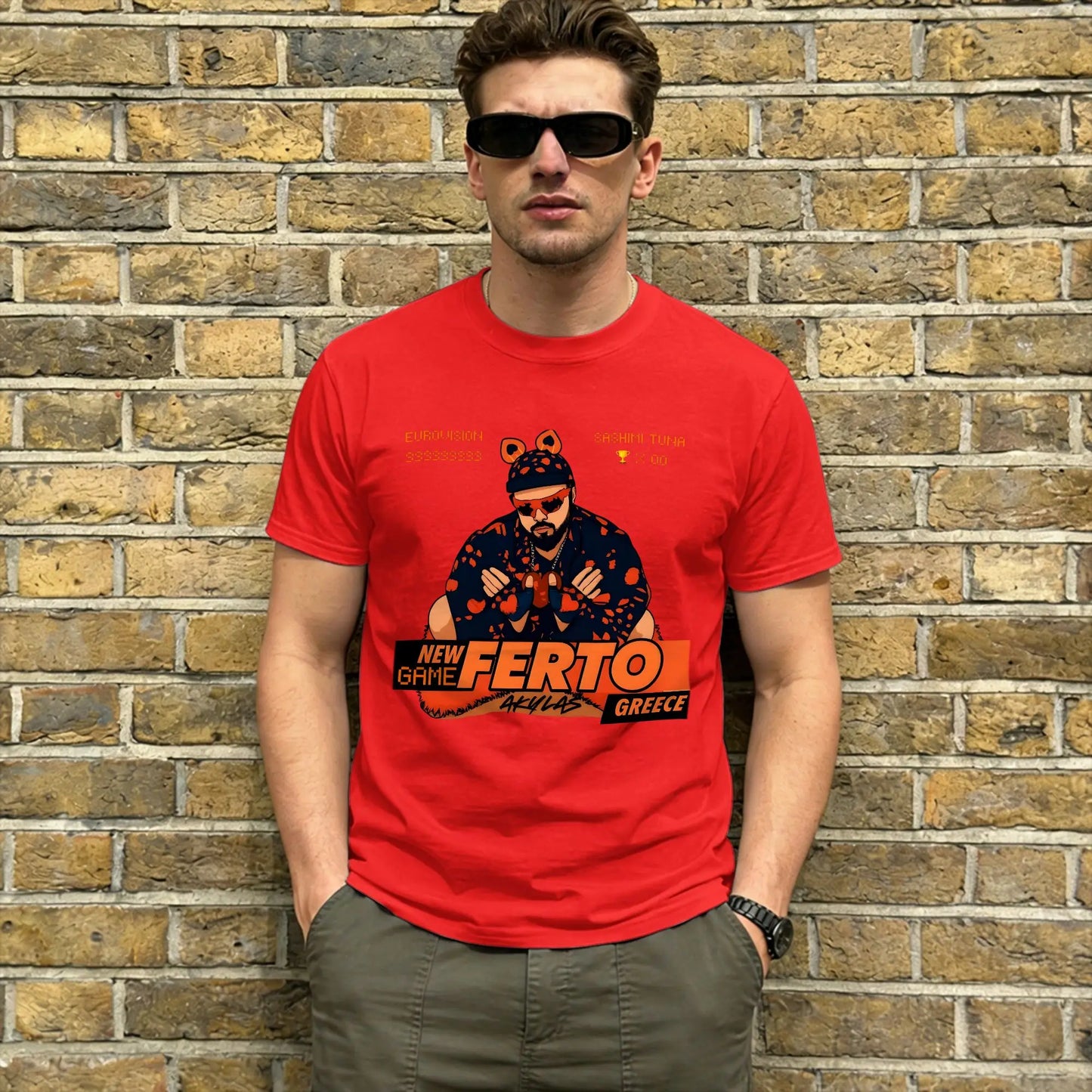 Greece Eurovision 2026 Men's Cotton T-Shirt | Akylas Ferto