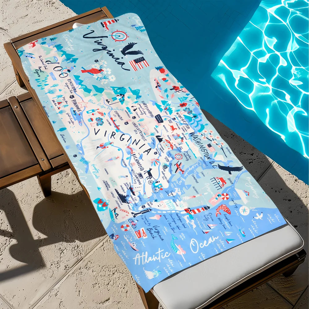 Quick-Dry Beach Towel | Soft Pool Towel for Travel & Gym Quick-Dry Beach Towel Peaceful Pleasures Health and Wellness z4 STJ80x160CM