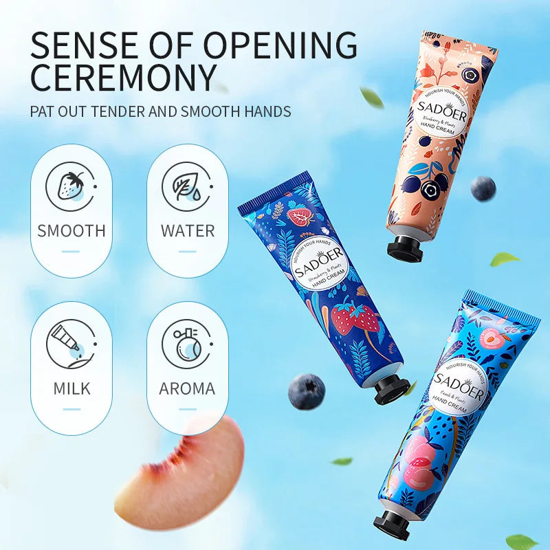 SADOER 5-Piece Fruit Plant Hand Cream Set – Moisturizing Gift