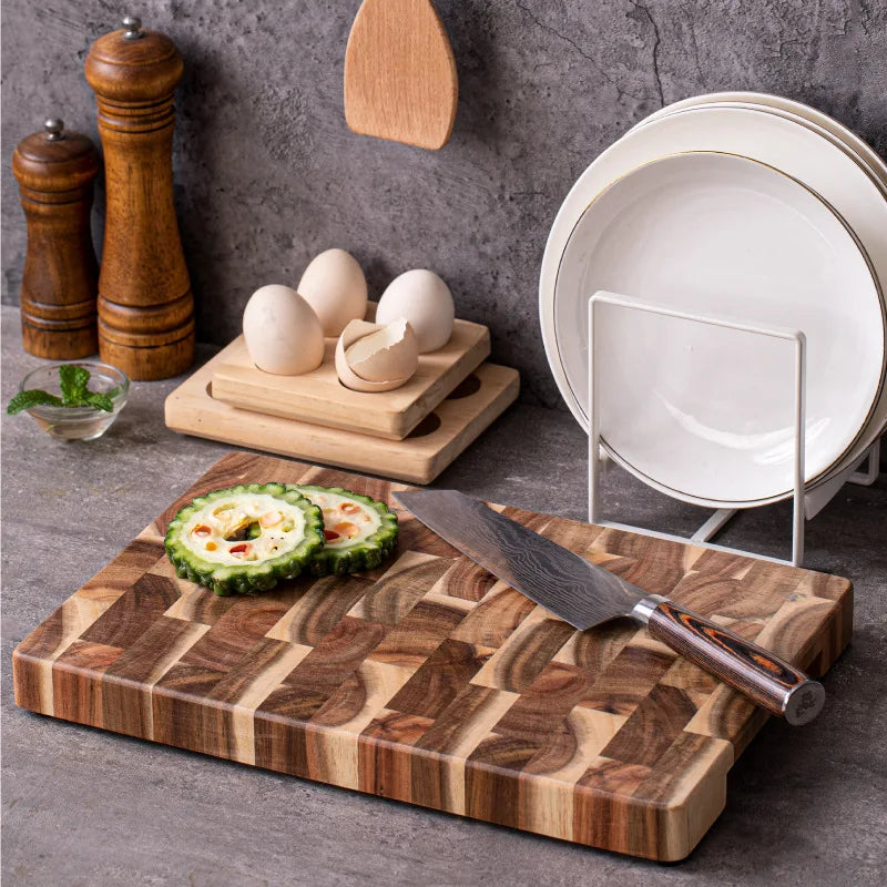 Solid Wood Cutting Board Acacia Wood Cutting Board Wooden Splicing Cutting Board Household Non-Slip Cutting Board Geometric Peaceful Pleasures Health and Wellness