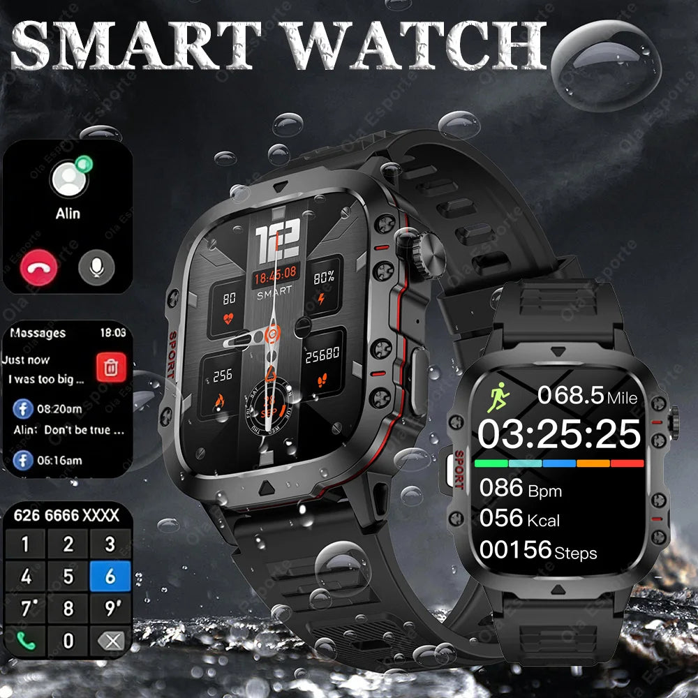 New Outdoor Military GPS Smart Watch Men Waterproof Multiple Sport Mode Fitness HD Bluetooth Calls Smartwatch Men Women Bracelet Peaceful Pleasures Health and Wellness