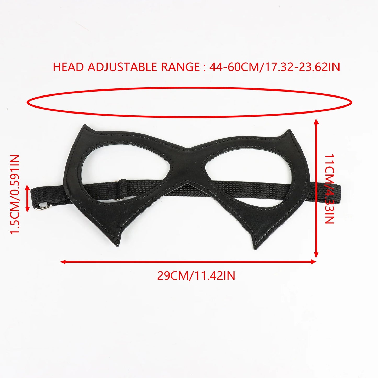 Half Face Cat Eye Costume Mask Woman Black Leather Masquerade