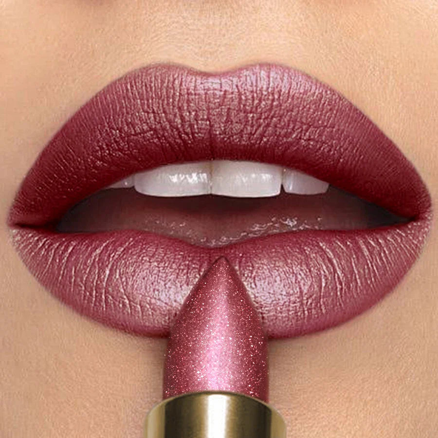 KAFURUX Metallic Glitter Lipstick – 16 Colors, Waterproof