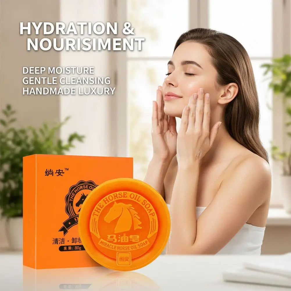 Horse oil soap For Face Facial and Body Moisturizing Cleansing Handmade Soap Bar Peaceful Pleasures Health and Wellness