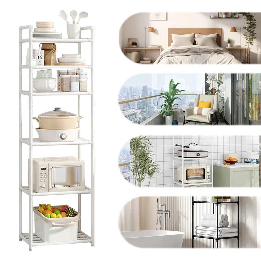 6-Tier Metal Storage Shelf | Kitchen Bathroom Utility Rack