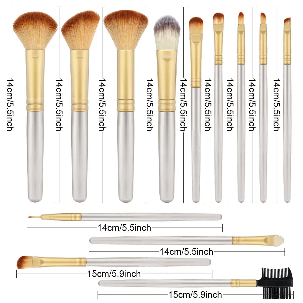 RUNTOIN 13-Piece Makeup Brush Set – Soft Fluffy Travel Kit