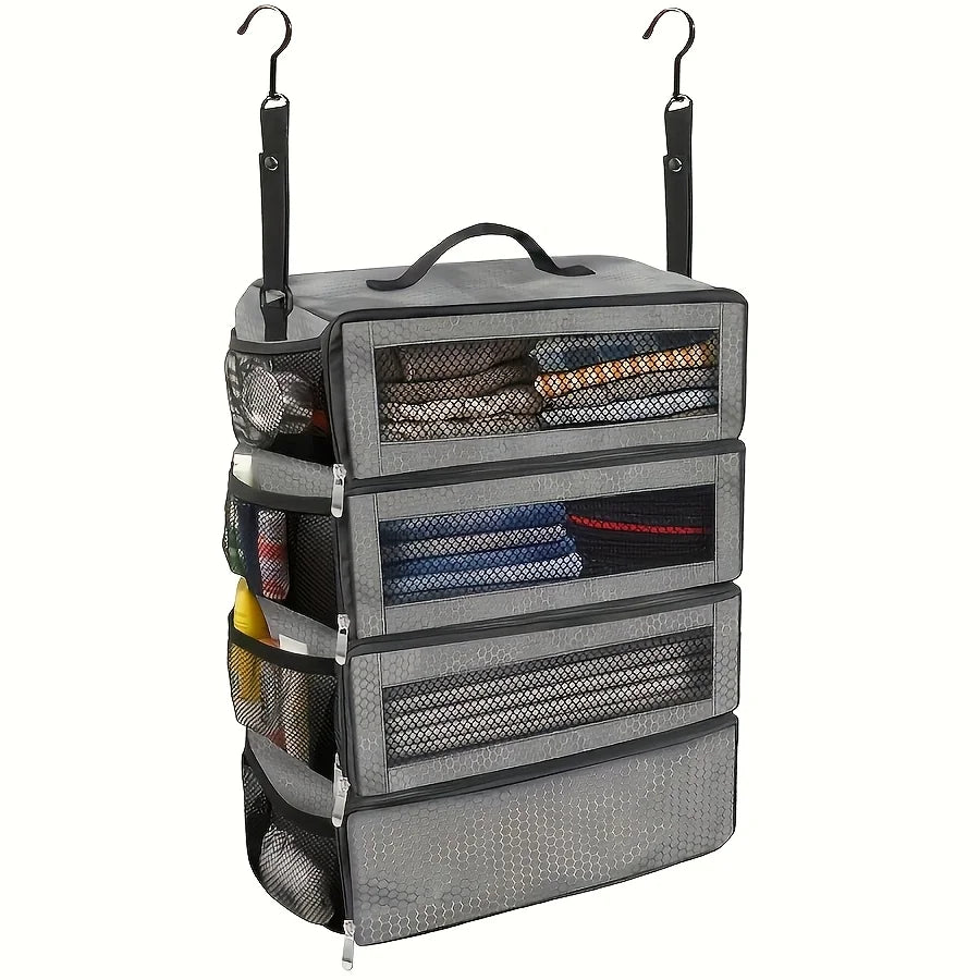 Hanging Suitcase Organizer | Collapsible Travel Packing Cubes