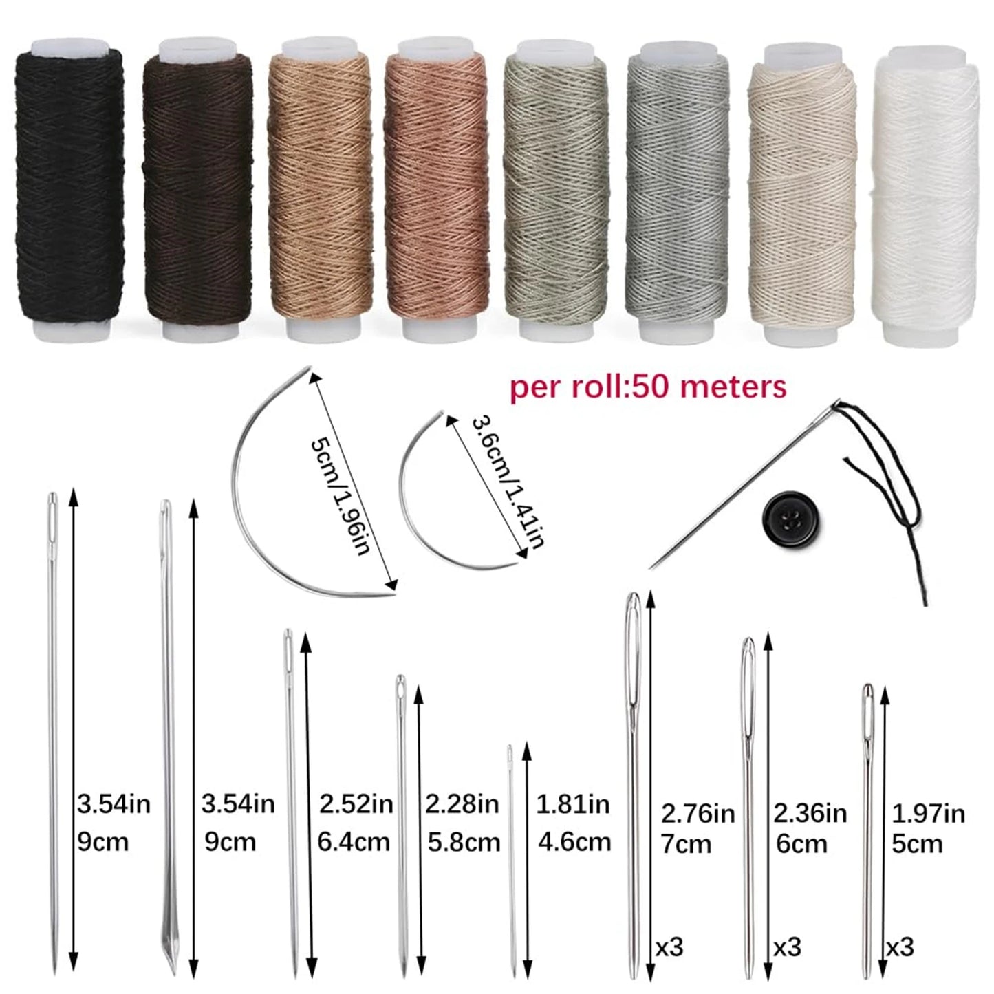 32-Pc Heavy Duty Upholstery Sewing Kit – Leather Awl & Thread