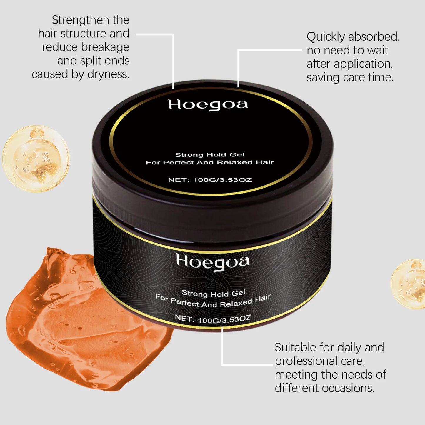 Hoegoa Shea Butter Hair Styling Gel | Strong Hold Edge Control