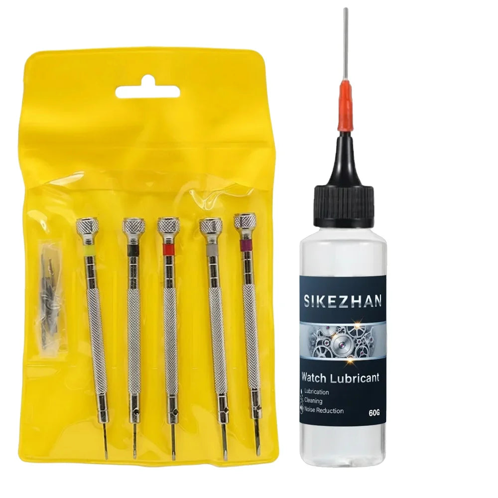 Watch Repair Tool Kit & Mechanical Watch Lubricant Oil Set