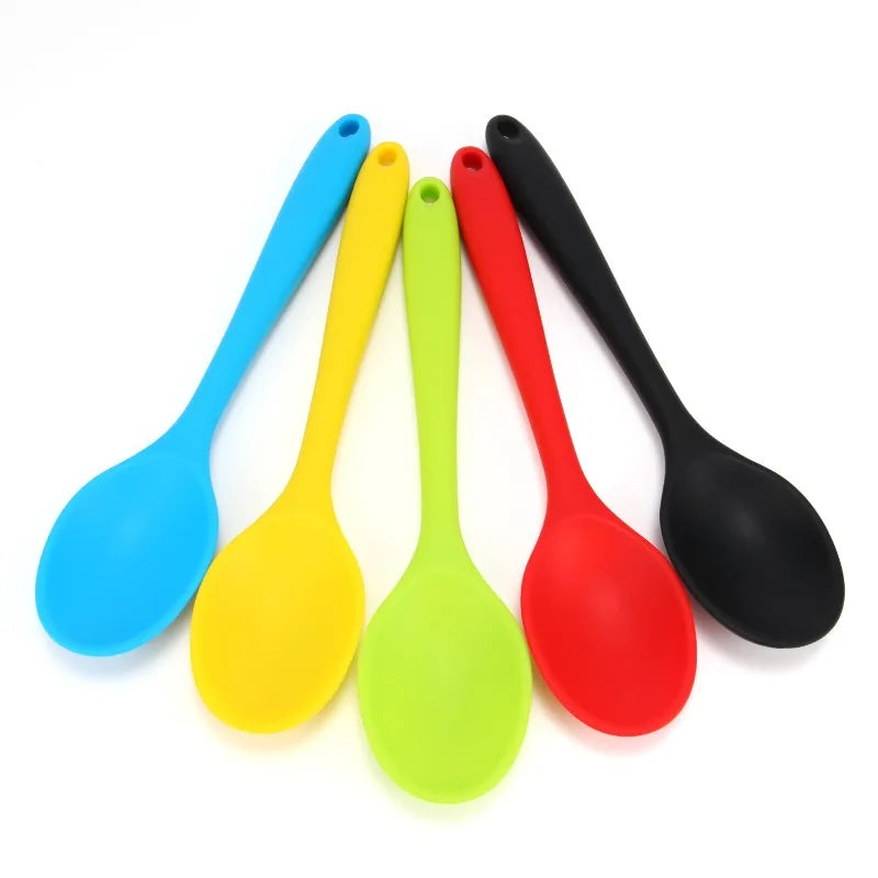 2026 New Silicone Spoon Mixing Soup Spoons Kitchen Mixing Ladle Cooking Utensils Kitchenware Tool for Stirring and Serving Peaceful Pleasures Health and Wellness