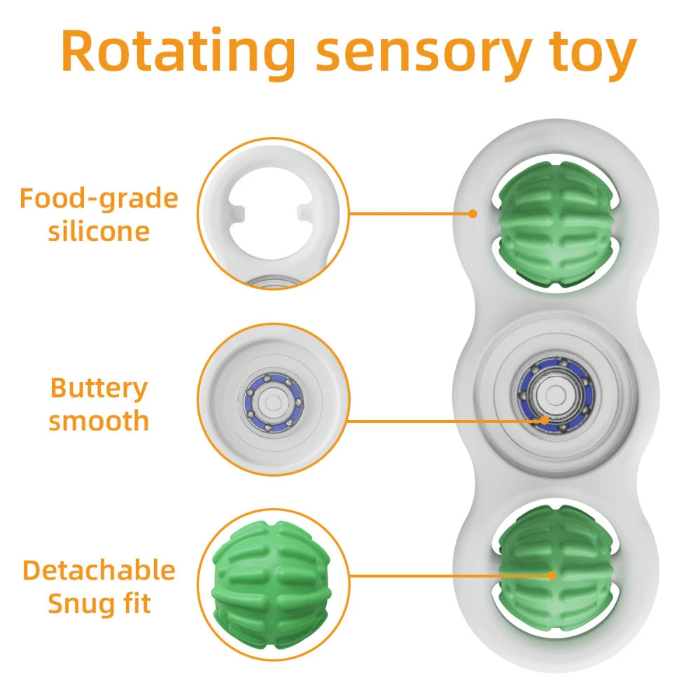 Fidget Silicone Sensory Toy Rotating Rolling Gyroscope Decompression Toy For Anxiety Relief Sensory Autism Toys Peaceful Pleasures Health and Wellness