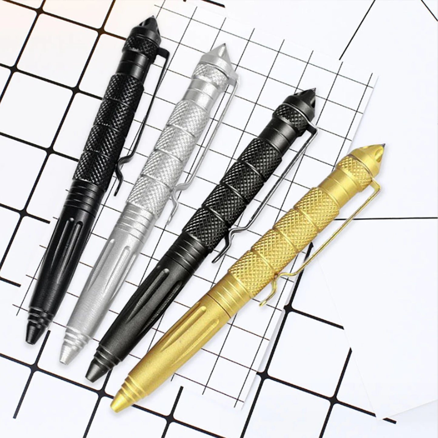 Military Tactical Pen – Tungsten Steel Glass Breaker + 6 Refills