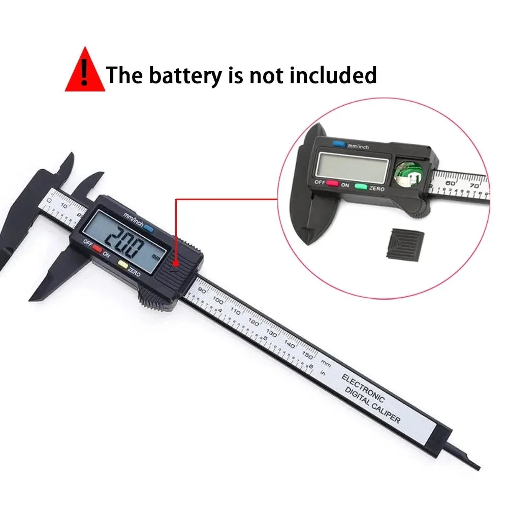 150mm 100mm Electronic Digital Caliper Carbon Fiber Dial Vernier Caliper Gauge Micrometer Measuring Tool Digital Ruler Peaceful Pleasures Health and Wellness