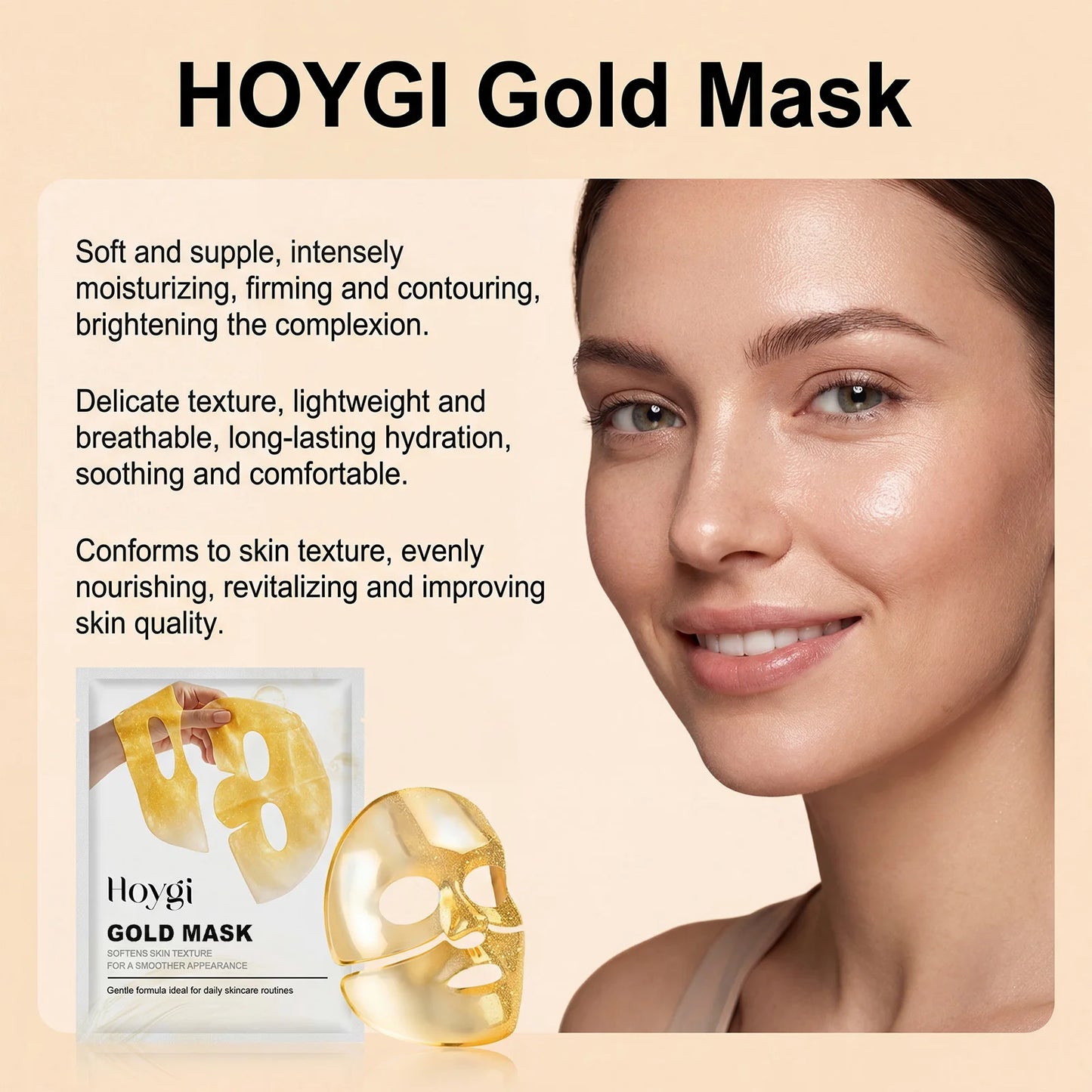 24K Gold Face Mask – Niacinamide & Collagen Sheet Mask (4 pcs)
