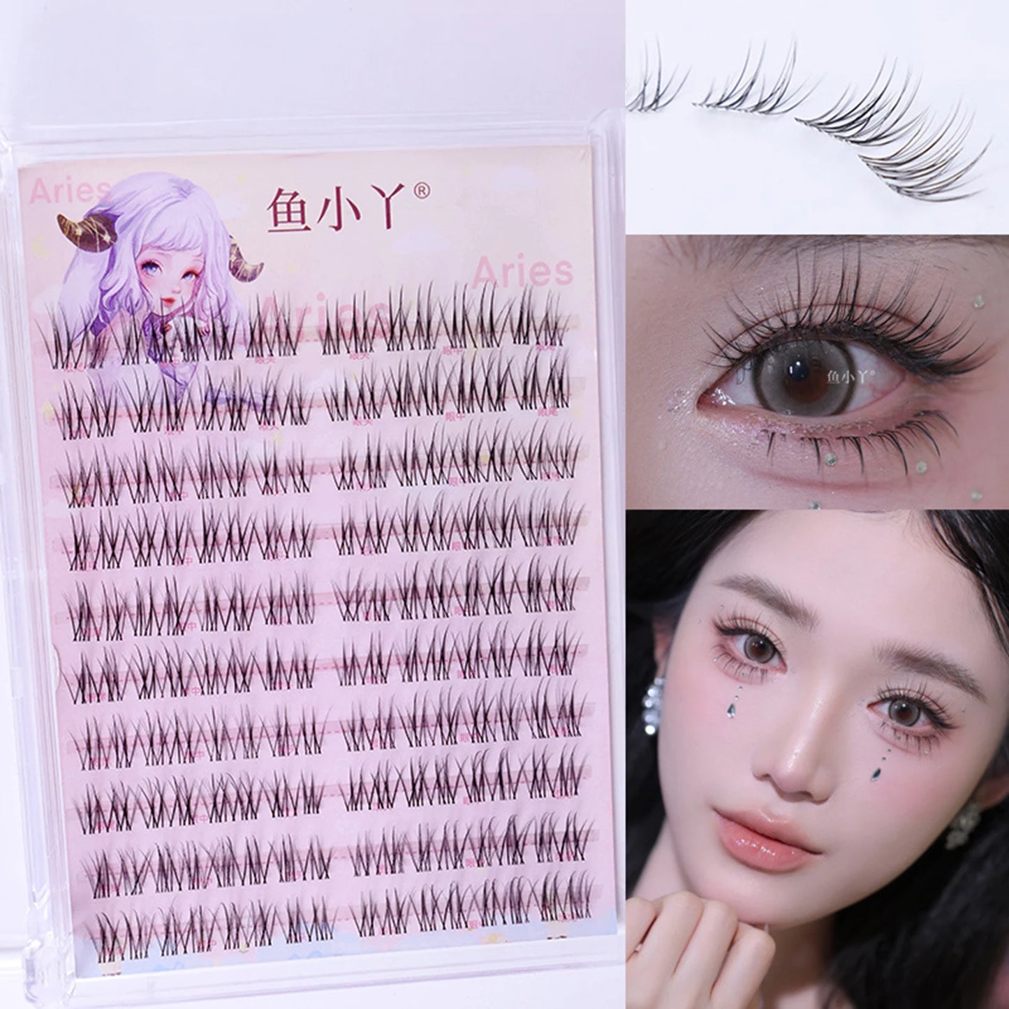 DIY U shaped Resuable Lashes Spiky Cluster Eyelash Extensions For Korean Kpop Girl Eye Makeup Tool 10 Rows Peaceful Pleasures Health and Wellness