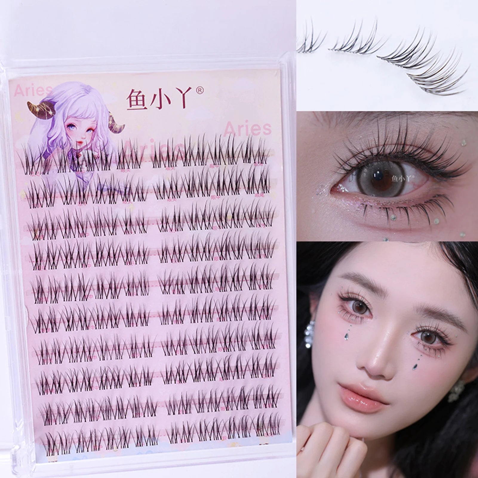 DIY U shaped Resuable Lashes Spiky Cluster Eyelash Extensions For Korean Kpop Girl Eye Makeup Tool 10 Rows Peaceful Pleasures Health and Wellness