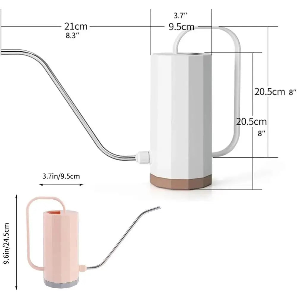 1.2L Watering Can – Long Spout, Stainless Steel & Removable Nozzle