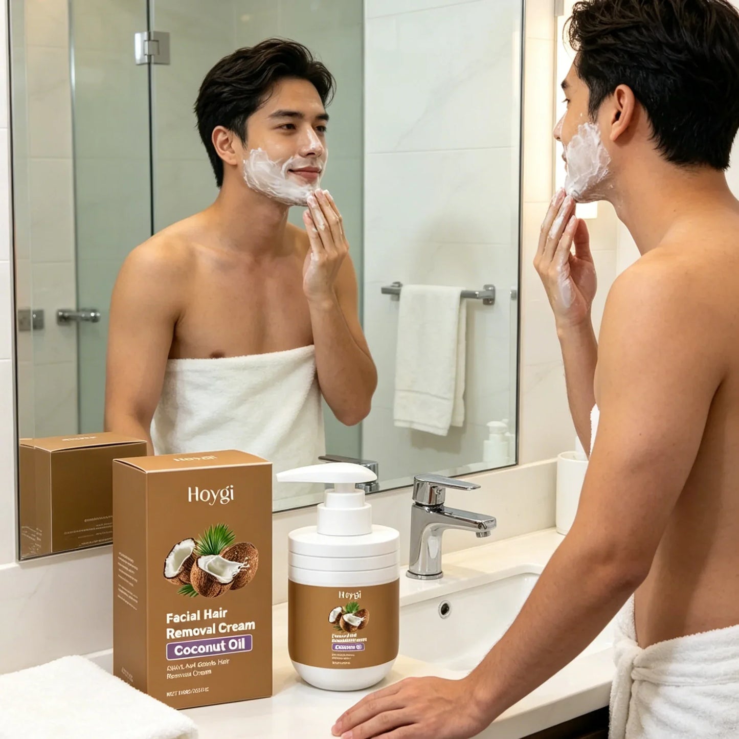 Hoygi Facial Hair Removal Cream – Coconut Oil & Centella 100g