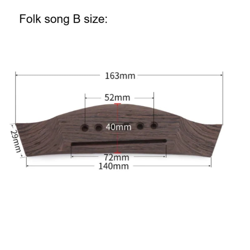Acoustic Guitar Code Classical Bridge Under Horse Rose Wood
