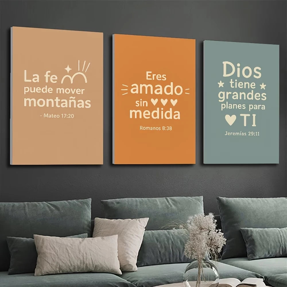 Faith Can Move Mountains 3-Piece Religious Canvas Wall Art