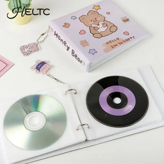 20-Capacity Cute Bear Hard CD/DVD Case Organizer | Portable CD DVD Case Organizer Peaceful Pleasures Health and Wellness