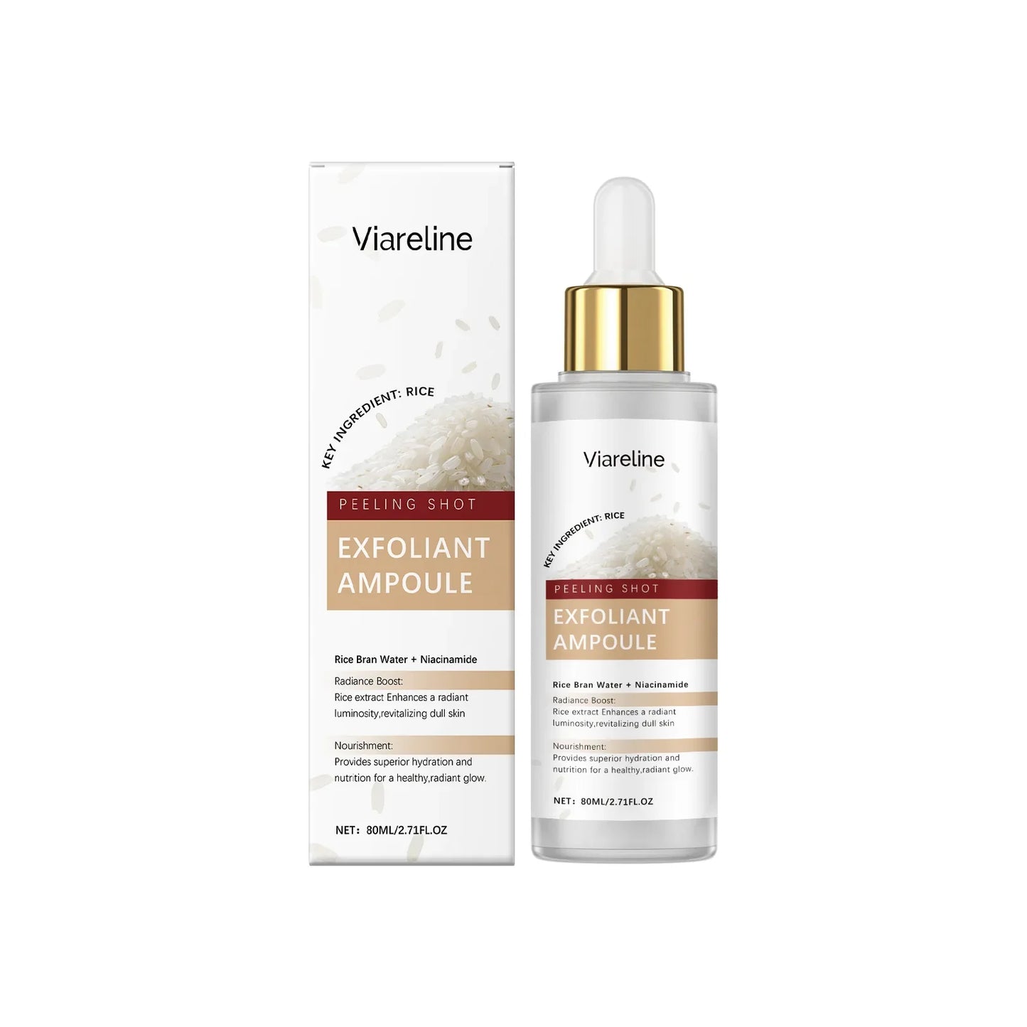 Viareline Rice Exfoliating Face Essence – Pore & Brightening Serum