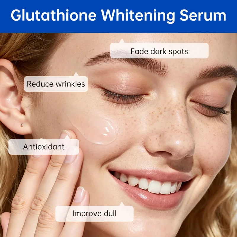 Glutathione Whitening Serum Fade Black Dark Spots Moisturizing Nourishing Reduce Wrinkles Brightening Facial Skin Care Essence Peaceful Pleasures Health and Wellness