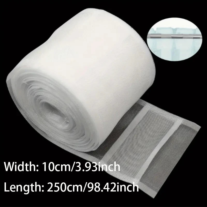 Roll White Curtain Tape Transparent Nylon Rod Pocket Home Textile