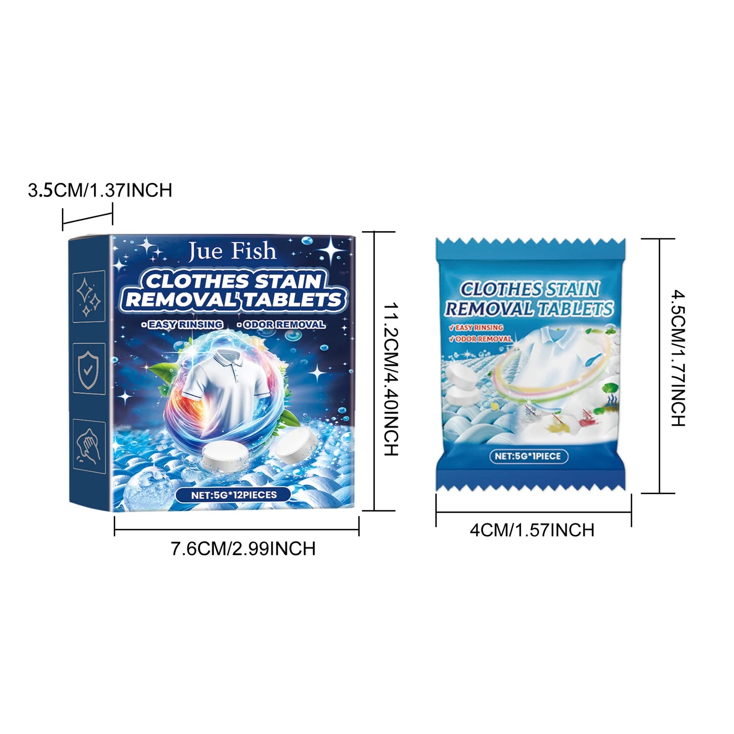 Effervescent Clothing Stain Remover Tablets – Oil & Yellow Stains