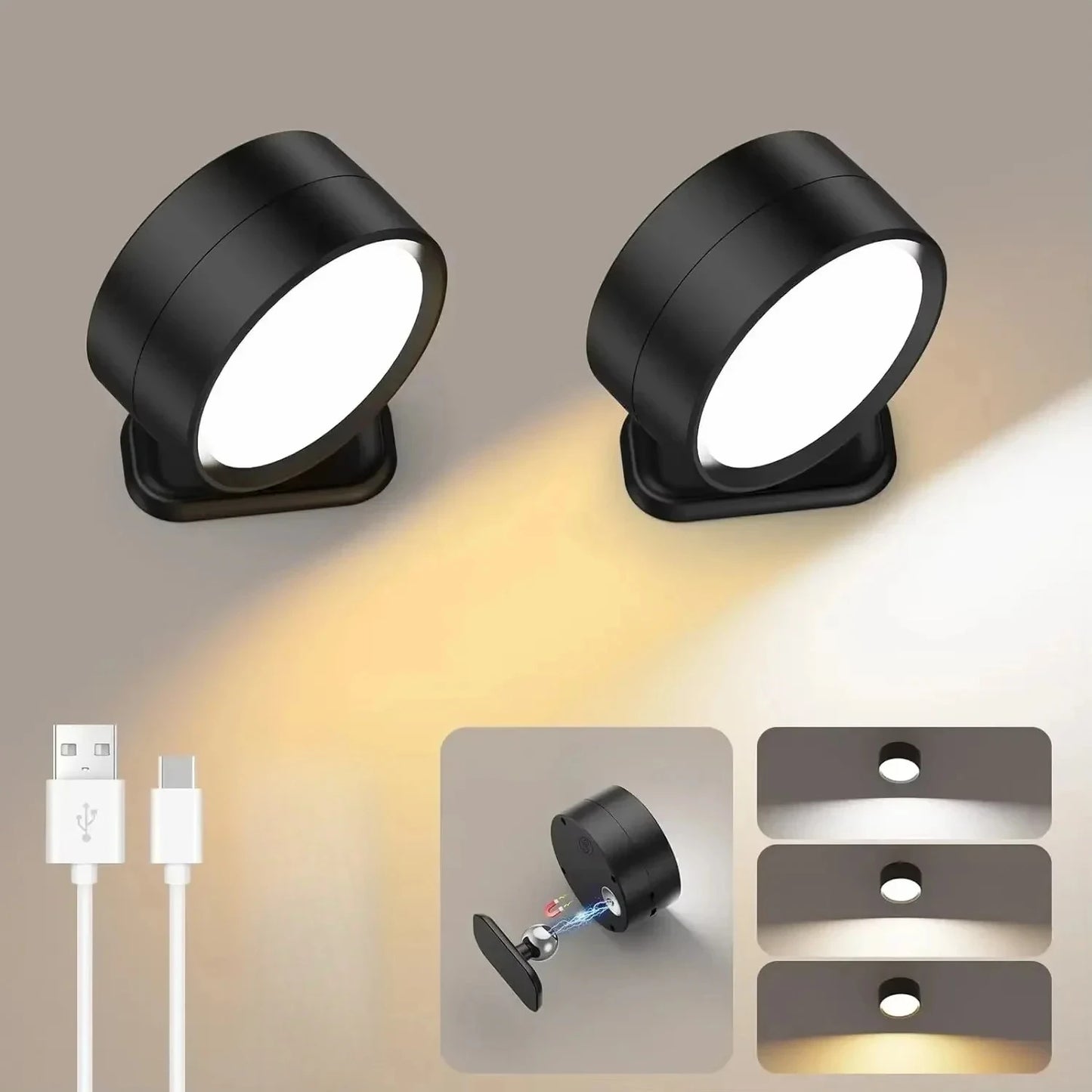 RTONTR Dimmable LED Wall Light | USB Rechargeable Remote