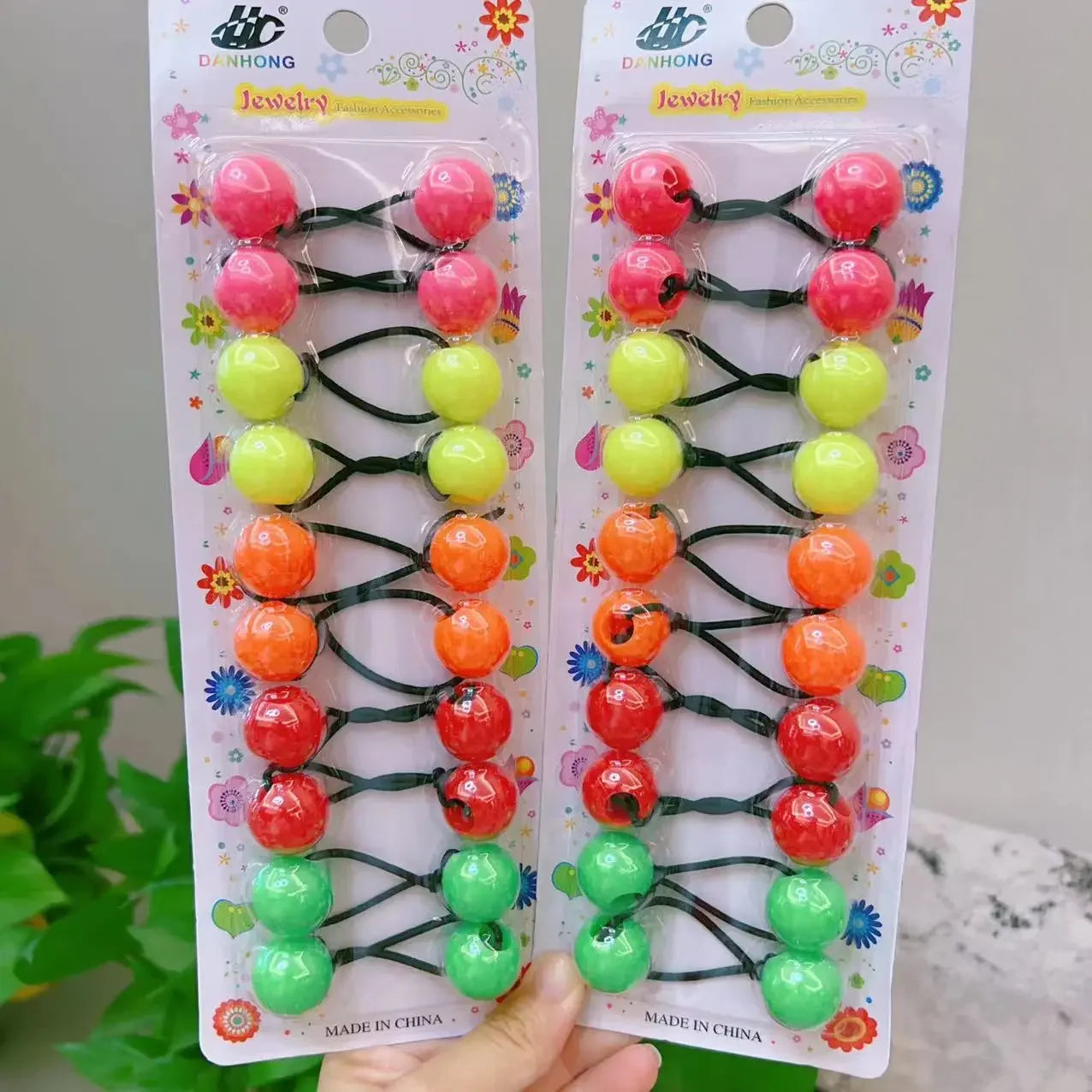 10pcs Elastic Ball Hair Ties for Girls | Colorful Beaded Bobbles Kids Hair Accessories Peaceful Pleasures Health and Wellness 6