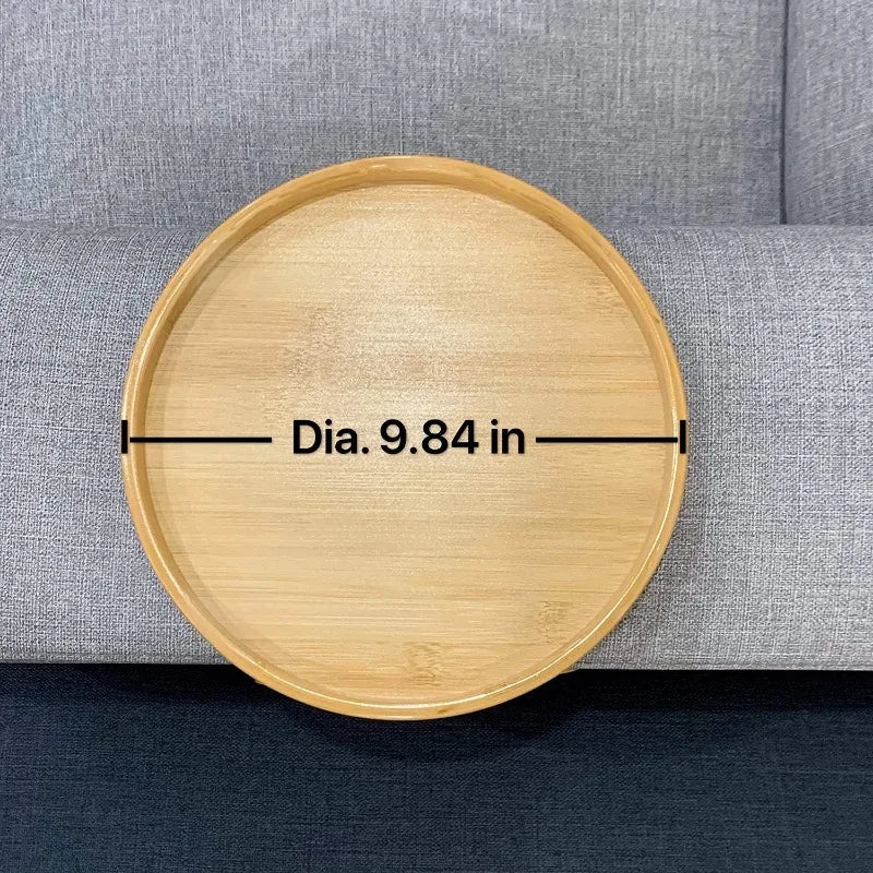Wooden Sofa Armrest Tray Circular Clip Breakfast Home Use Foldable