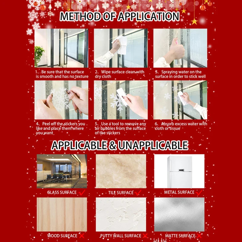 Christmas Window Clings – Tree, Snowman & Snowflake Decals