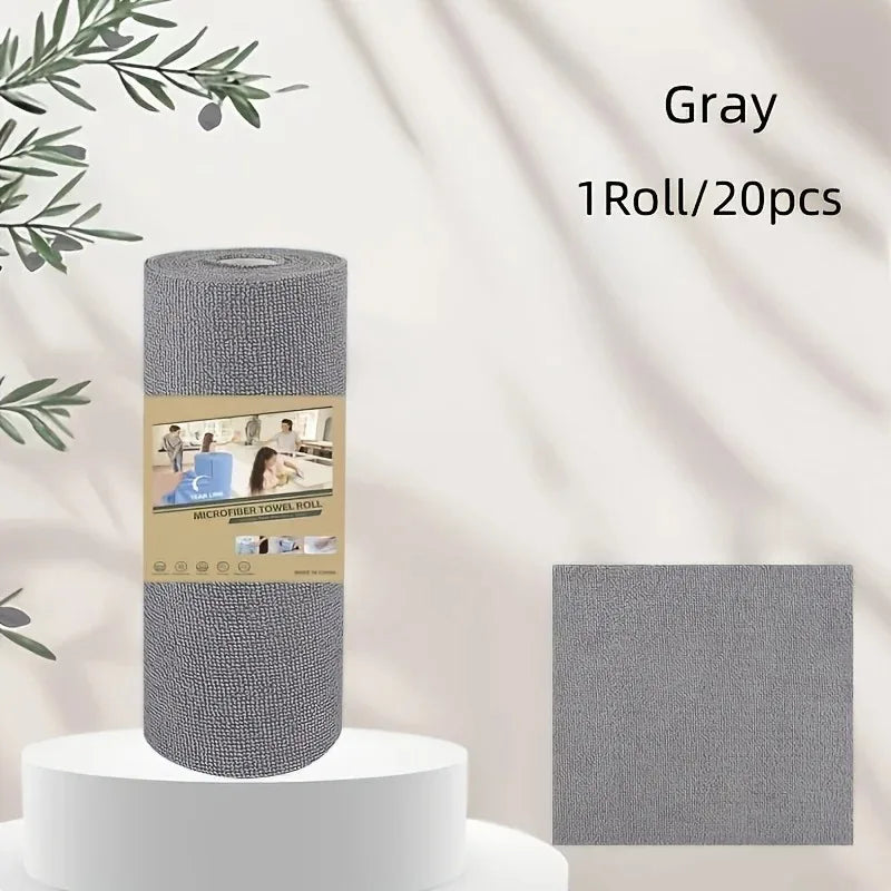20-Pack Reusable Microfiber Cleaning Towel Roll – Kitchen Cloths