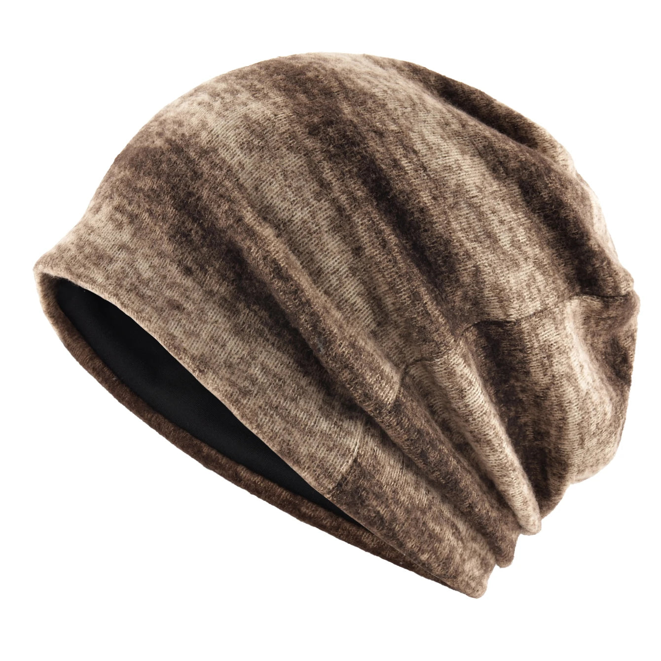Unisex Striped Knit Beanie – Warm Slouchy Cuff Hat Men Women