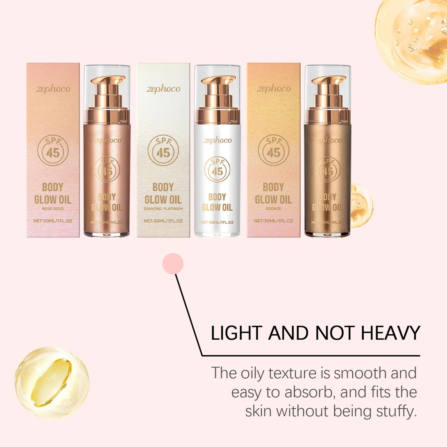 30ml Body Shimmer Glitter Oil | Coconut Moisture & Glow