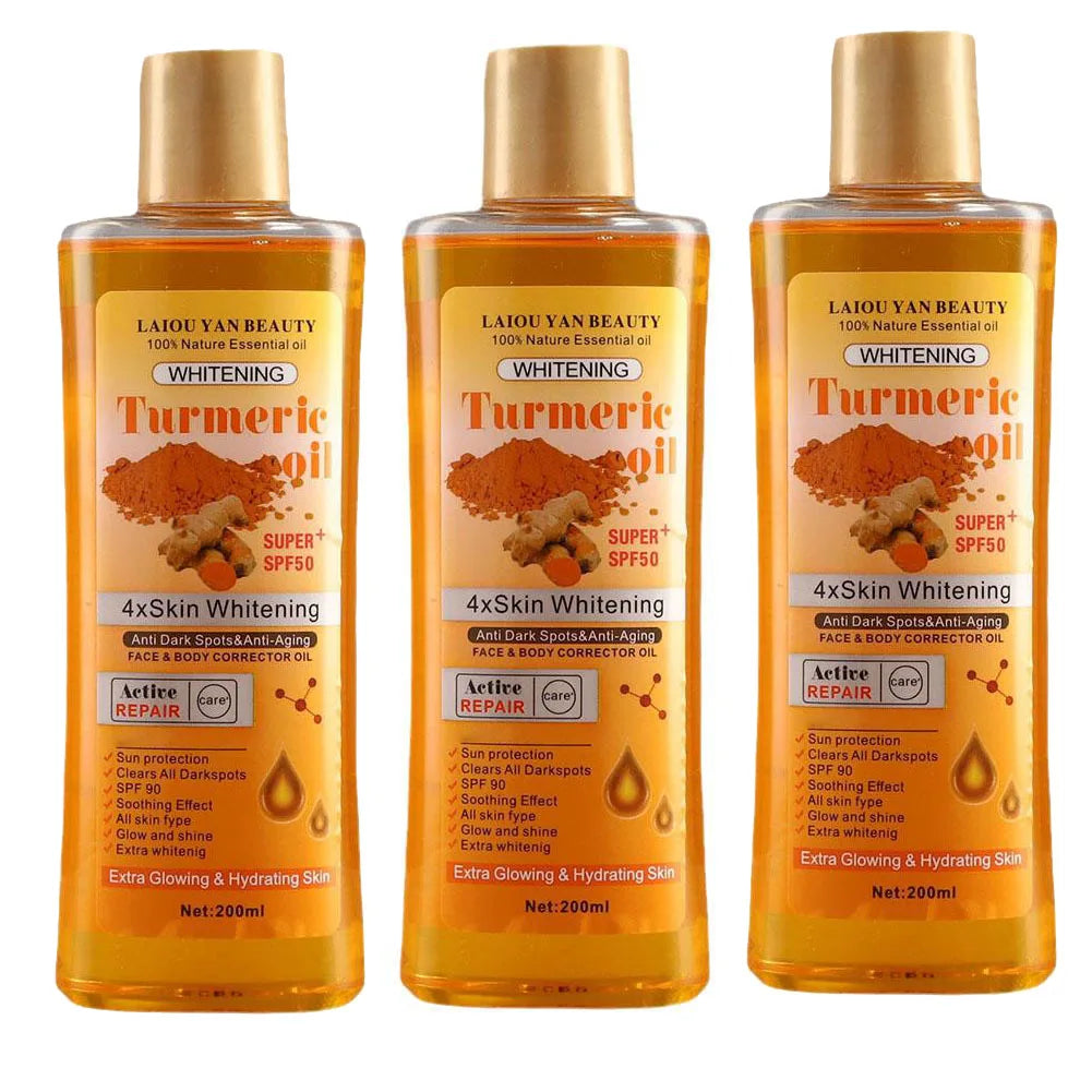 Turmeric & Ginger Face Serum Oil – 200ml Deep Hydration & Pigmentation Corrector Peaceful Pleasures Health and Wellness 200ml x3