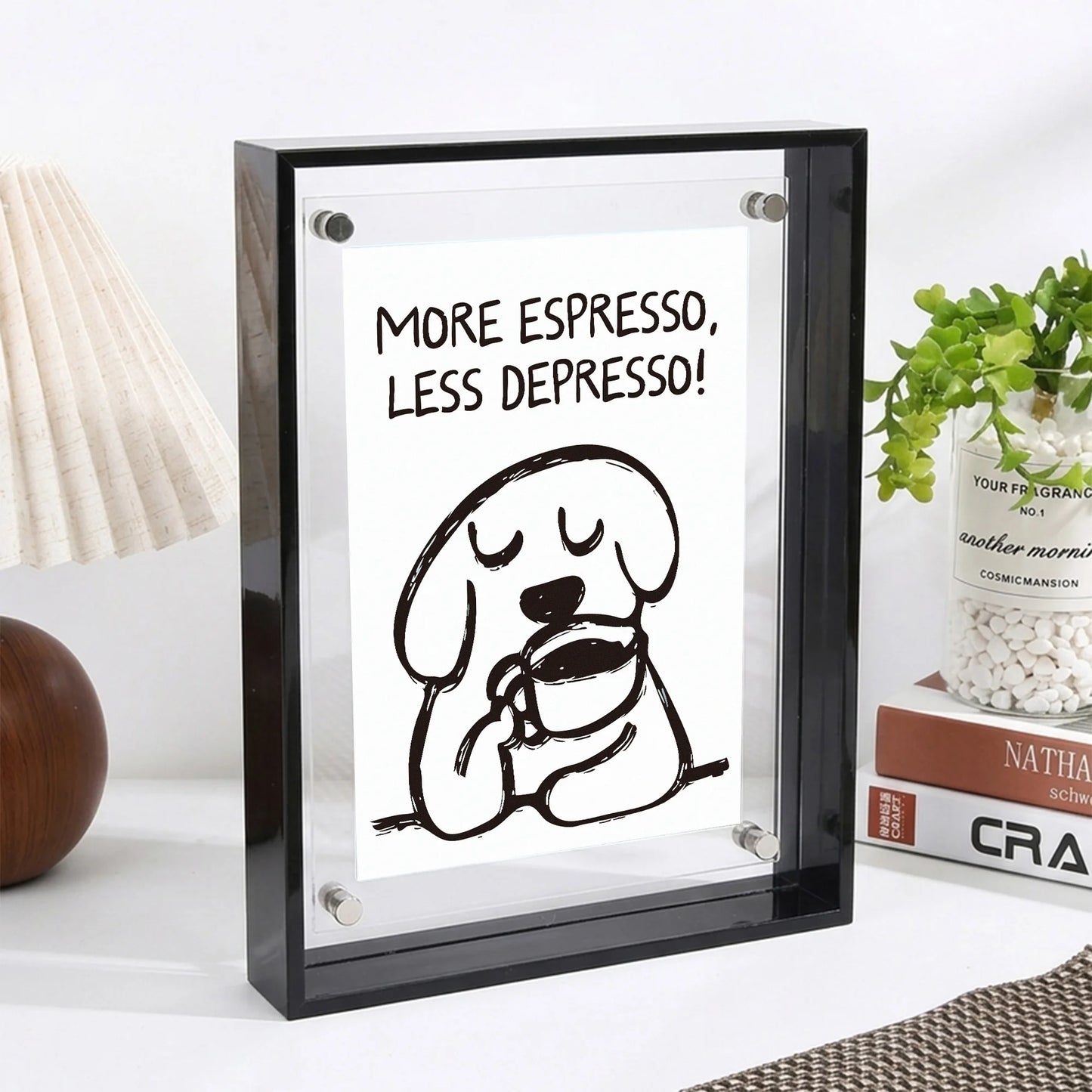 Acrylic Espresso Quote Photo Frame | Wall Decor Picture Frame