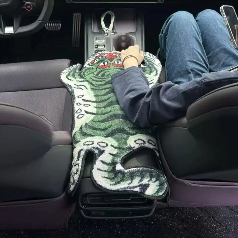 Car Center Console Mat Soft Anti‑Slip Center Console Decor Mat Universal Auto Interior Decorative Protective Pad for Vehicle Peaceful Pleasures Health and Wellness Artificial Plush Four Seasons A