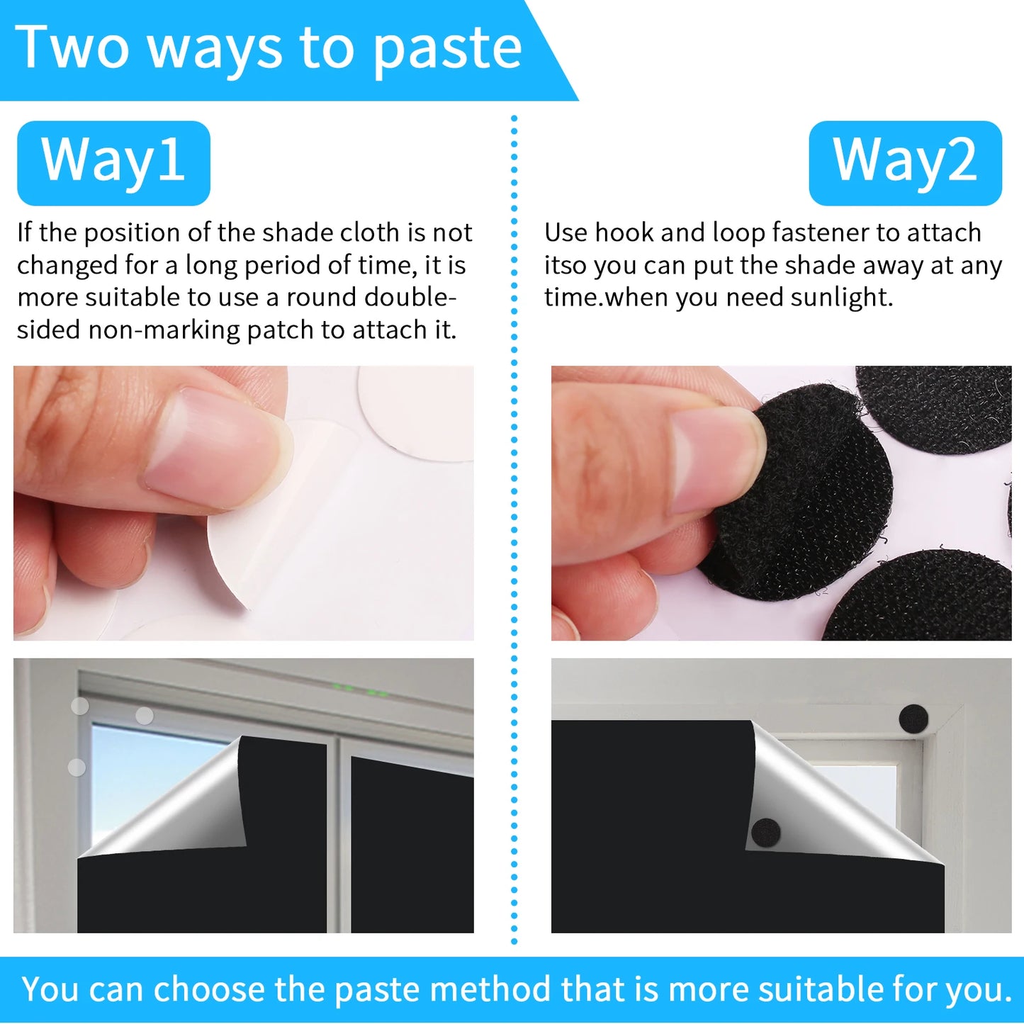 100% Blackout Stick-On Window Blind – No Drill, Travel Ready