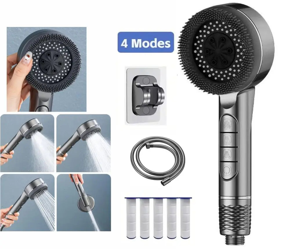 4-Mode High Pressure Handheld Shower Head with Filter | Water Saving
