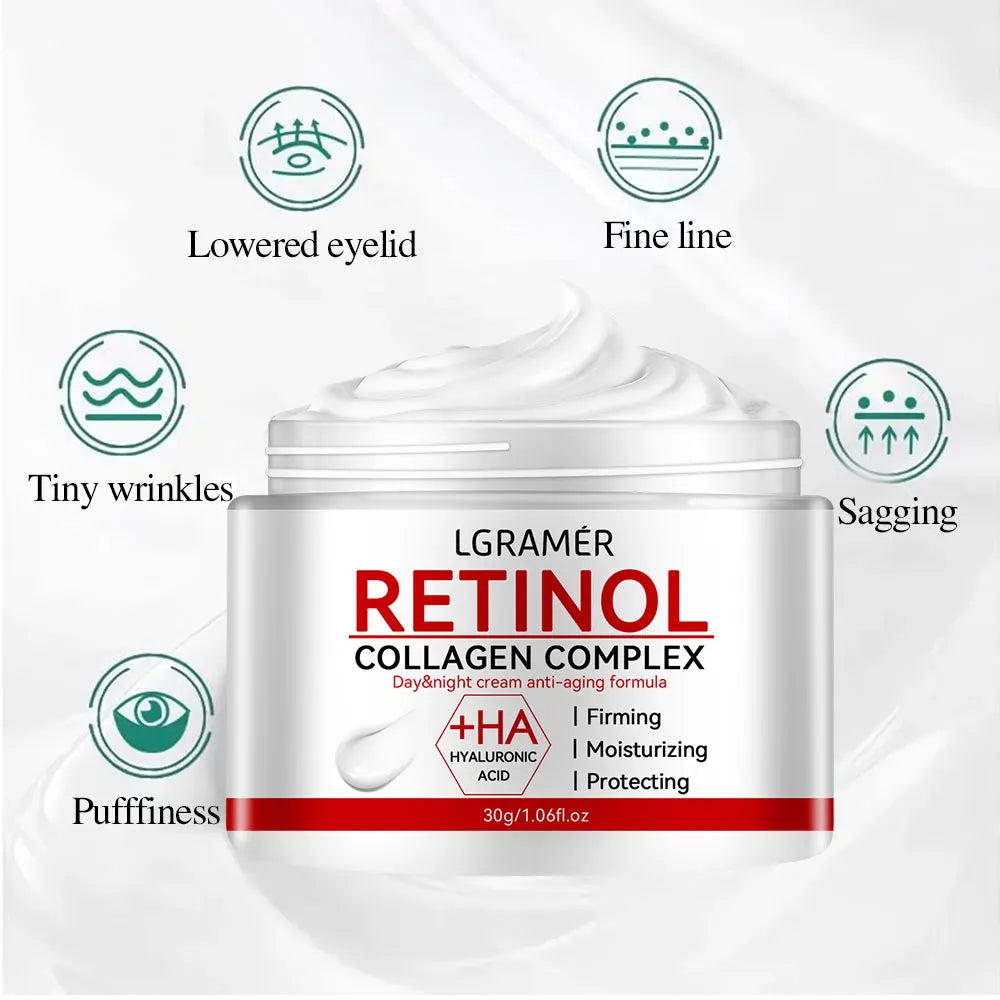 Retinol Lifting Firming Face Cream Collagen Smooth Wrinkles Facial Skin Moisturizer Fade Fine Lines Brighten Skin Care Cosmetics Peaceful Pleasures Health and Wellness