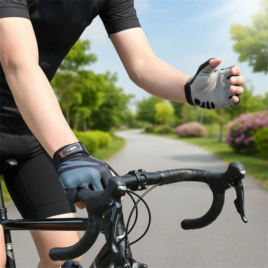 Cycling Gloves for Men and Women Half Finger Anti Slip Shock Absorption Outdoor Sports Spring Summer Peaceful Pleasures Health and Wellness