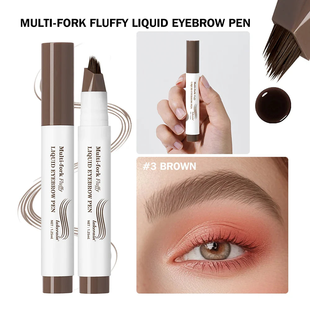 Multi-Fork Liquid Eyebrow Pen – Waterproof & Long-Lasting