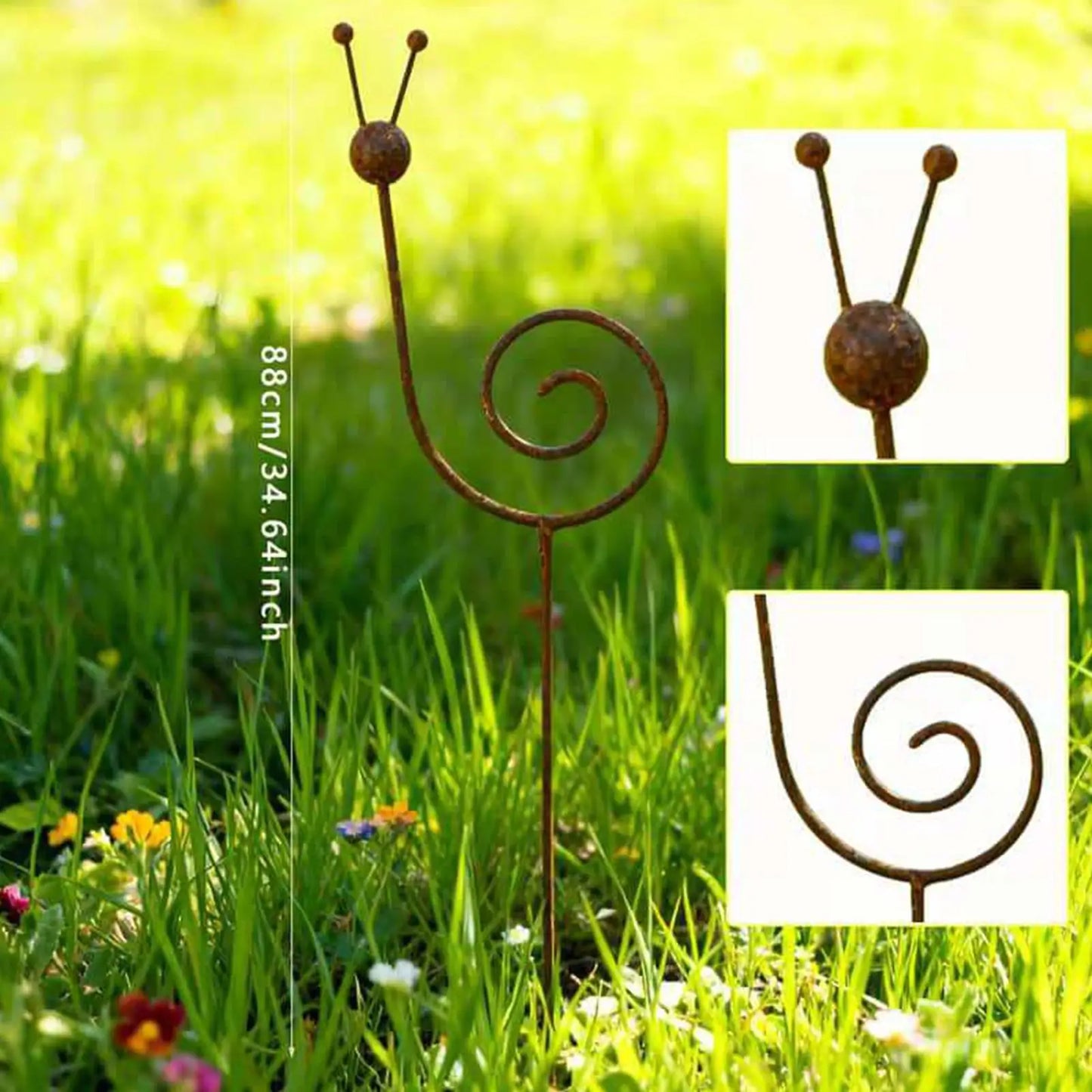 Snail Shape Metal Garden Stakes – Vintage Vine Climbing Support