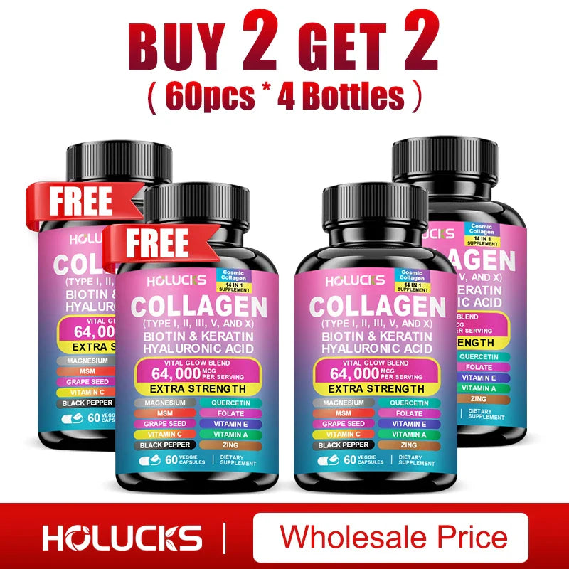 HOLUCKS Collagen Complex with Biotin & Hyaluronic Acid | 60-120ct