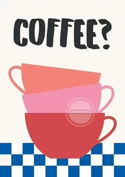 Retro Coffee Club Canvas Print Chic Food Beverage Beige Background Wall Art Posters for Modern Living Room Bedroom Home Decor Peaceful Pleasures Health and Wellness 5 50x70cm Unframed