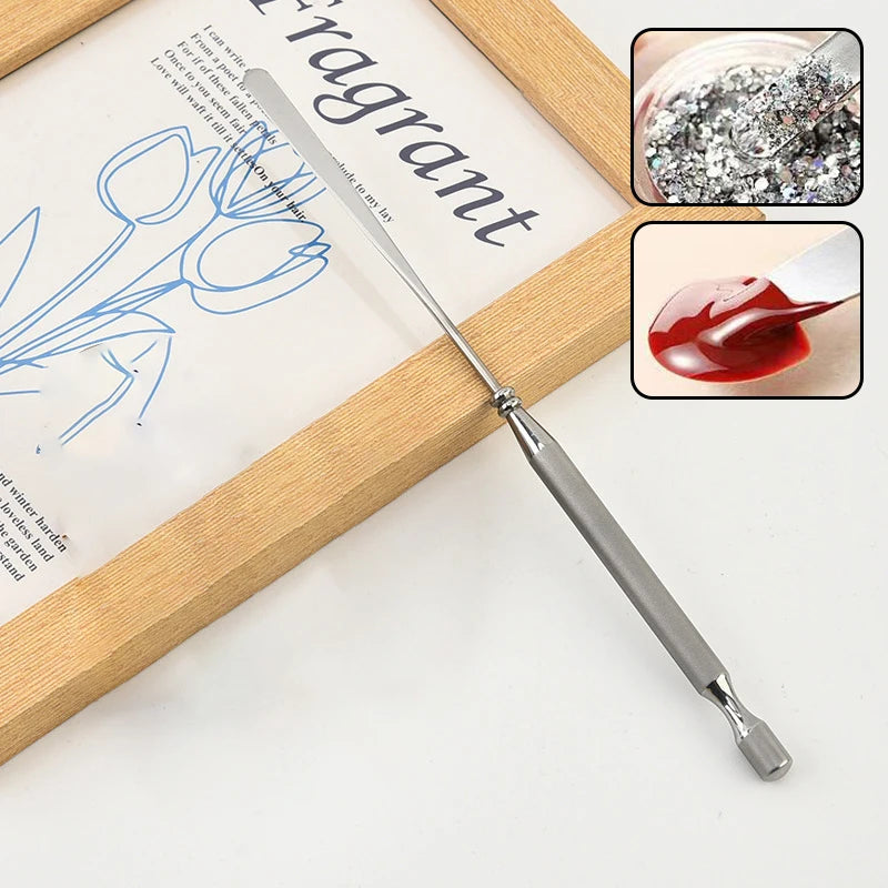 Nail Art Eye Shadow Cream Stirring Rod Stainless Metal Gel Stirring Tool Spatula Pin Nail Accesories And Pigments Mixing Tools Peaceful Pleasures Health and Wellness